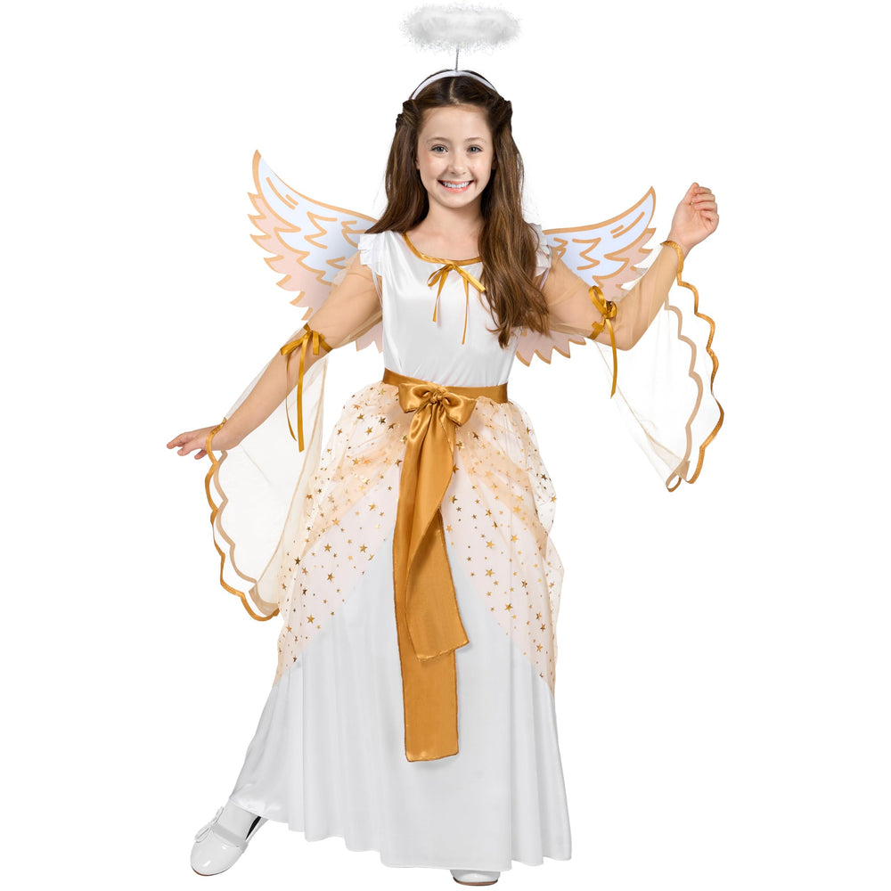 Spooktacular Creations angel costume size guide showing available options