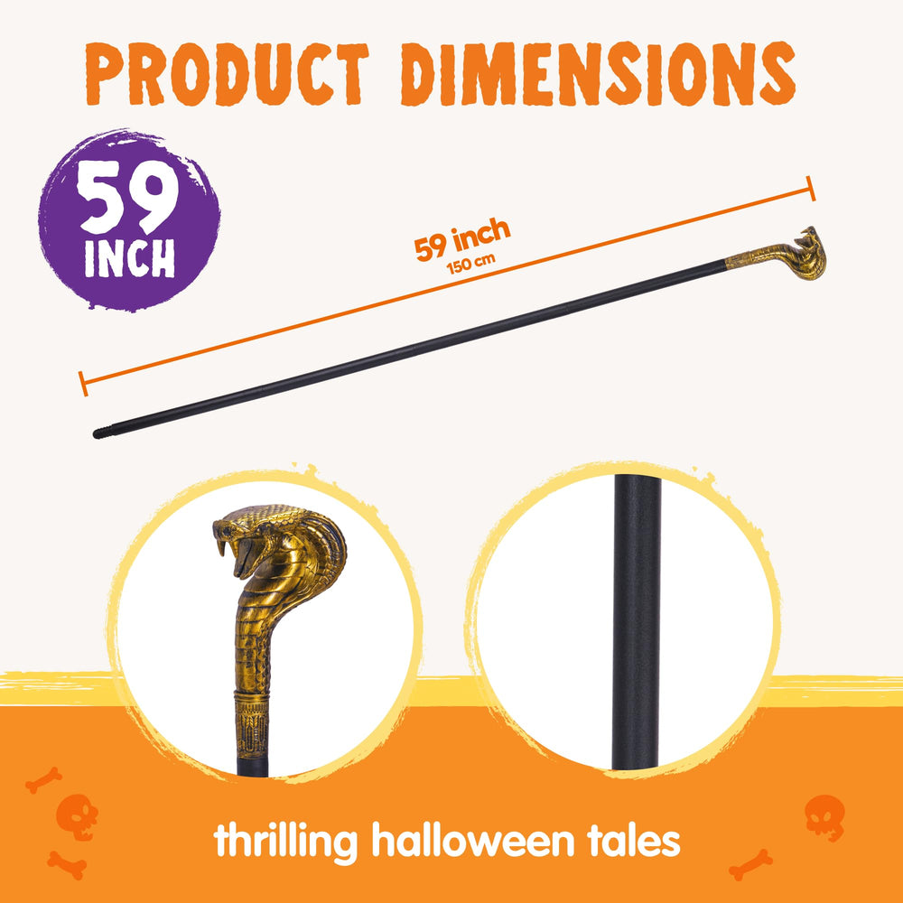 Spooktacular Creations mystic snake head staff provides sturdy presence for stage use.