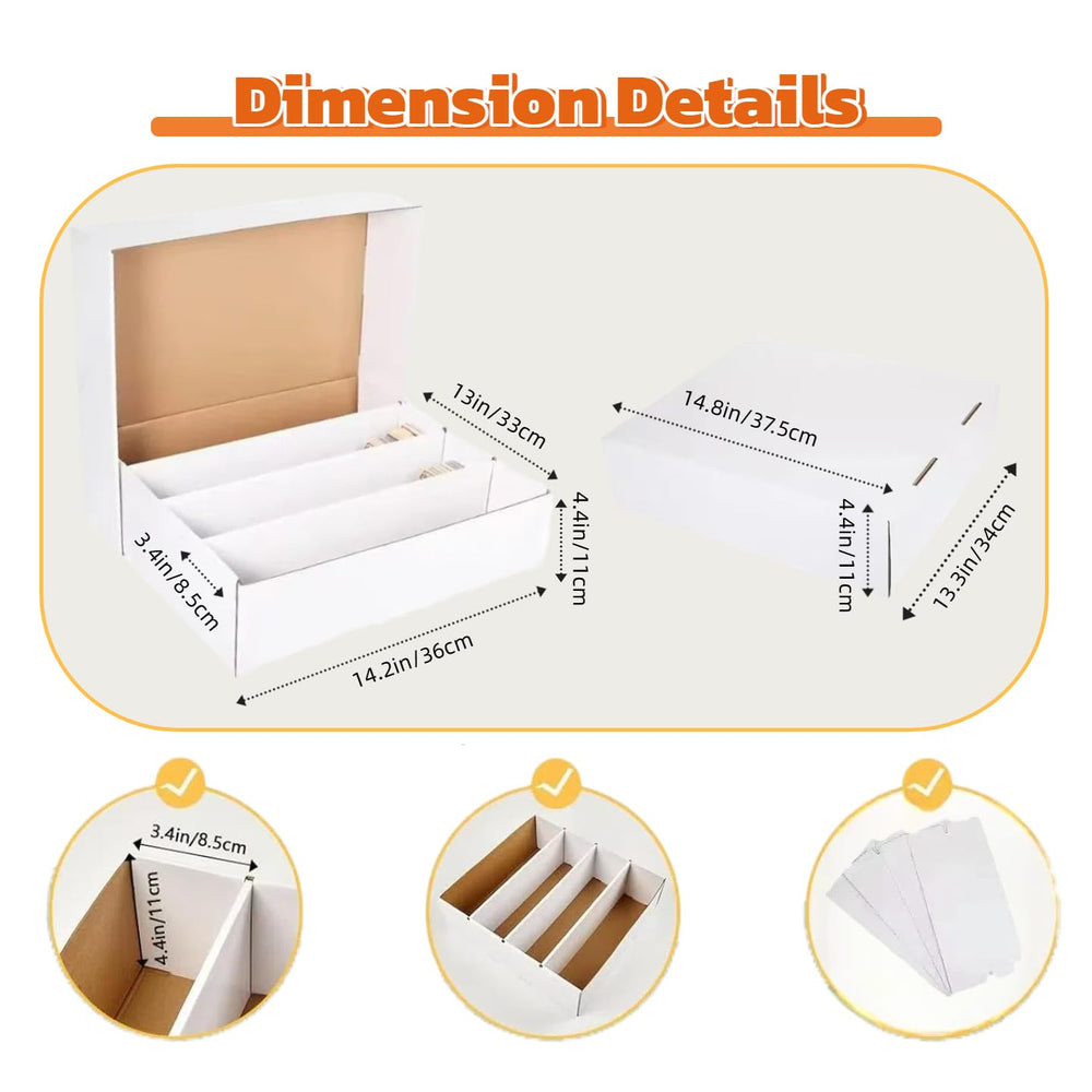 Sports card storage four-compartment design for easy sorting