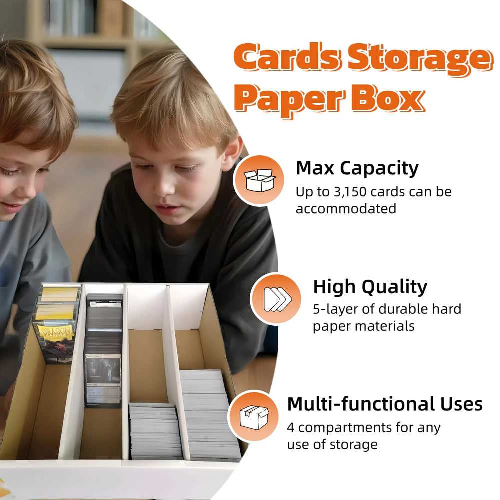 Sports card storage durable white corrugated paper construction