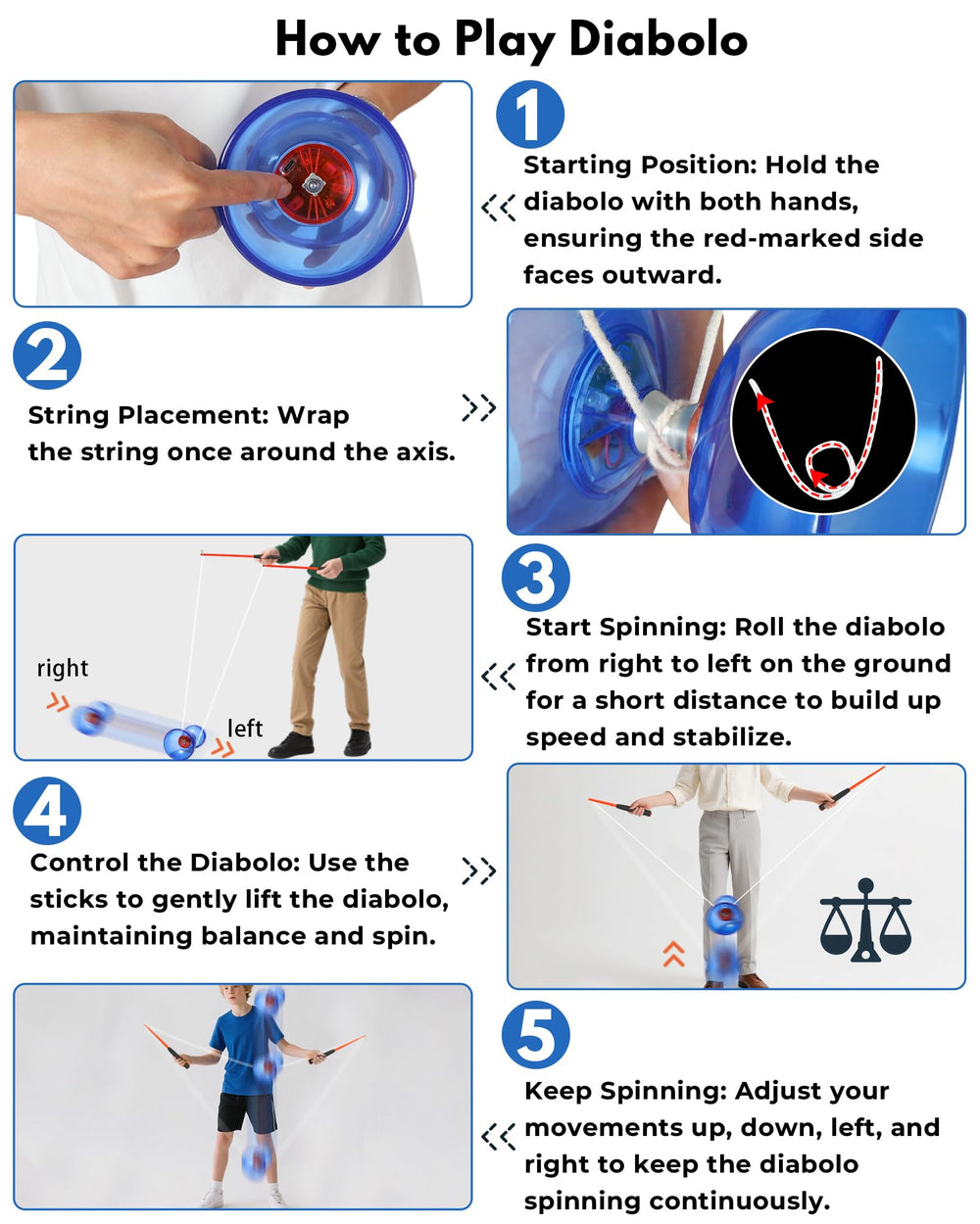 SPORTY PLAY Plastic Hand Sticks with ergonomic grip for comfortable juggling.
