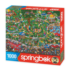 Springbok Dogs at play scene highlights playful antics suitable for family puzzle time.