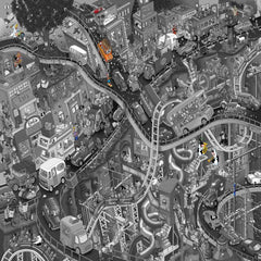 Springbok Getting Away puzzle image showing buses and bikes, great for family puzzle time