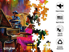 Springbok Neon Notes colorful lanterns scene, social puzzling with friends