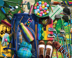 Springbok Par for the Course puzzle front box, ideal for golf gifting and display.