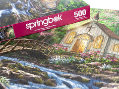 Springbok Peaceful Prayer 500-piece layout offers a generous finished size for display.