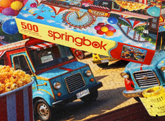 Springbok State Fair puzzle in progress with a large 23x18 inch finish.