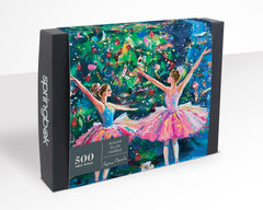 Ballerinas from Sugar Plum Fairies puzzle in a twinkling holiday setting for dance lovers