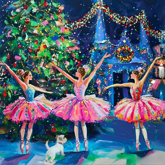 Springbok Sugar Plum Fairies puzzle cover showing festive ballet scene for family evenings