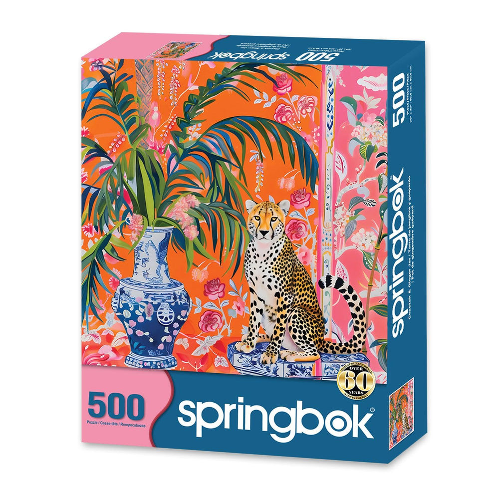 Springbok vibrant floral patterns brighten puzzling sessions with bold color