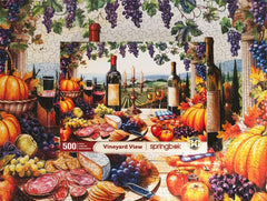 Springbok Vineyard View features autumn accents, evokes a warm, inviting puzzle experience.
