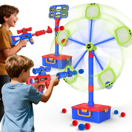 SpringFlower 2-in-1 shooting game setup for interactive family play and simple storage.