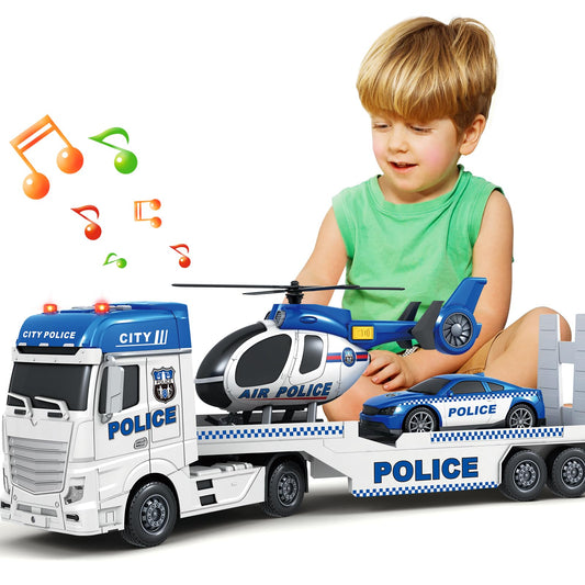 SpringFlower 25-inch police truck front view for imaginative play