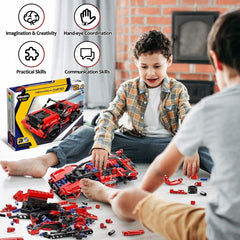 SpringFlower assembled car from 351pc block set for imagination