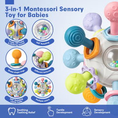 SpringFlower soft stacking rings encouraging grasping and fine motor play