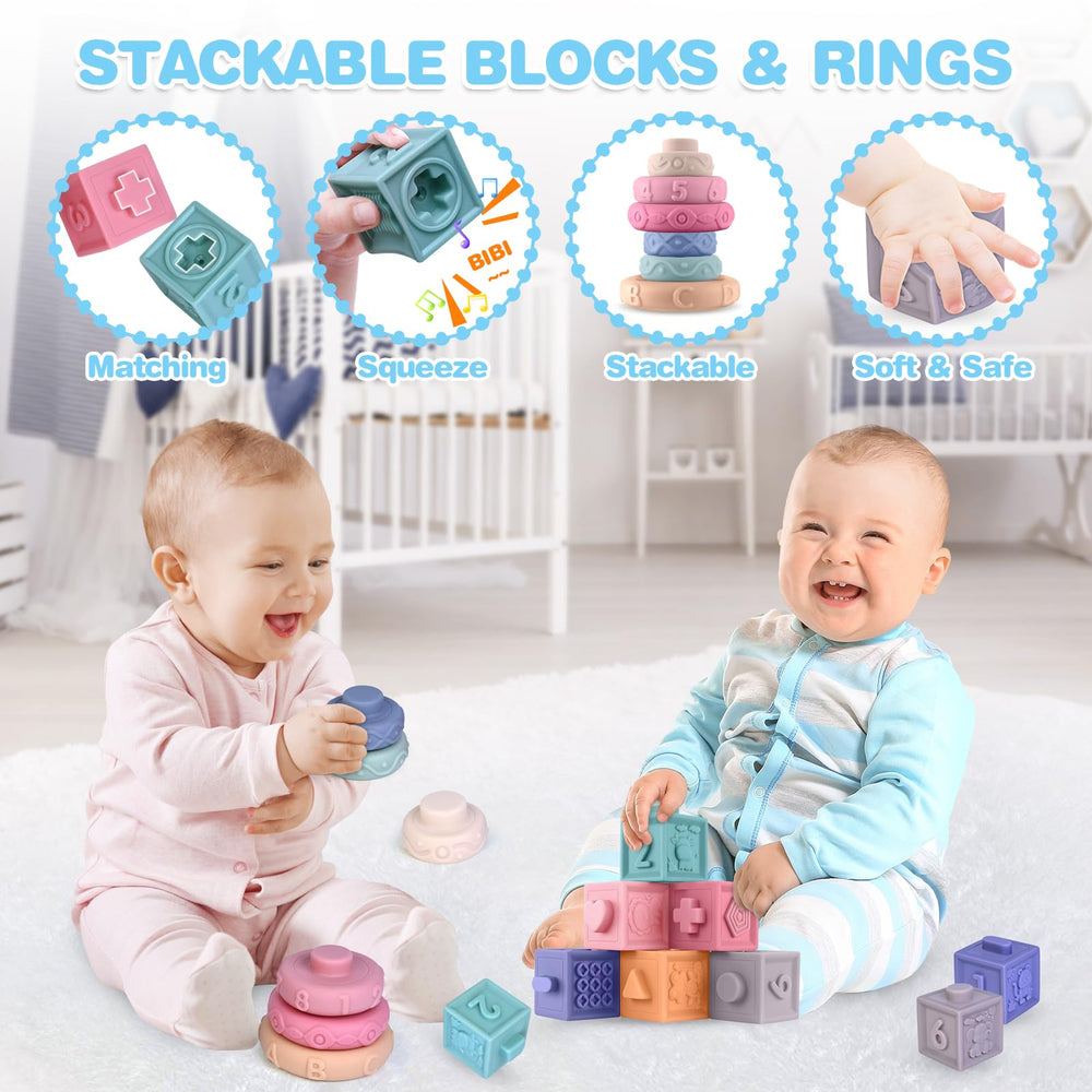 SpringFlower color rings encourage color recognition and hand-eye coordination during play