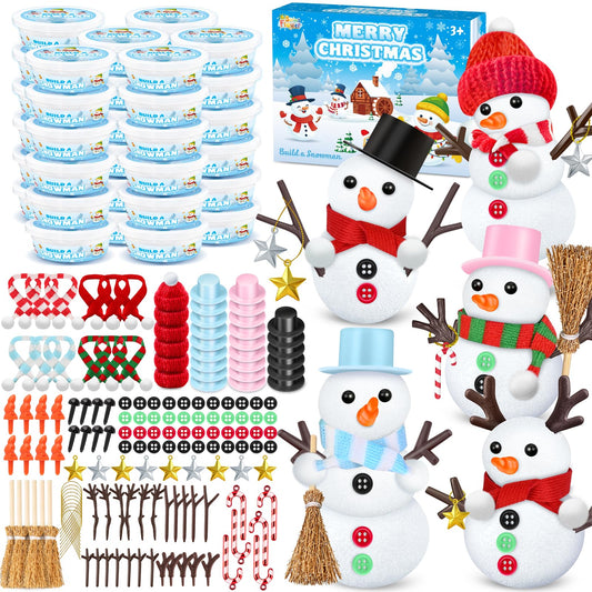 SpringFlower DIY Snowman Kit packaging shows a complete kids' craft set for holidays.