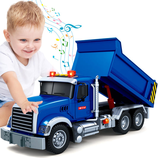 SpringFlower 15-inch dump truck with lights and sounds for immersive play.