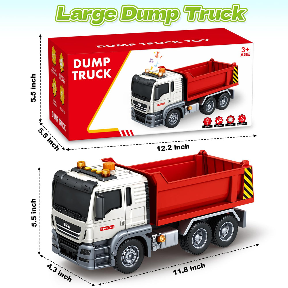 SpringFlower dump truck toy features durable construction for safe, lasting play.