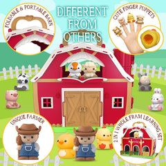 SpringFlower farm animals nine-piece set sparks pretend farm scenes.