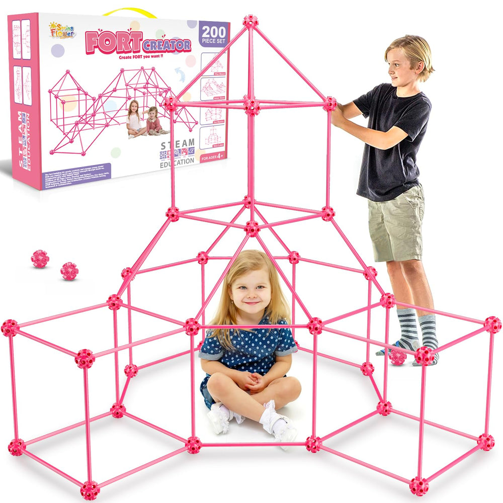SpringFlower pink fort-pieces enable creative indoor play.