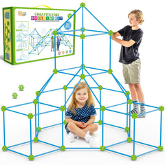 SpringFlower Fort Kit with 200 pieces for creative builds and STEM play