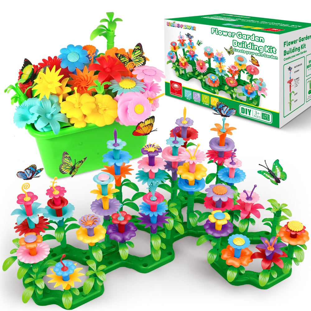 SpringFlower Garden Build Kit pieces for imaginative flower arrangements and hands-on learning.