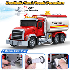 SpringFlower oil tanker truck with water spray adds interactive fun.