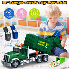 SpringFlower rear bin discharge for realistic trash release
