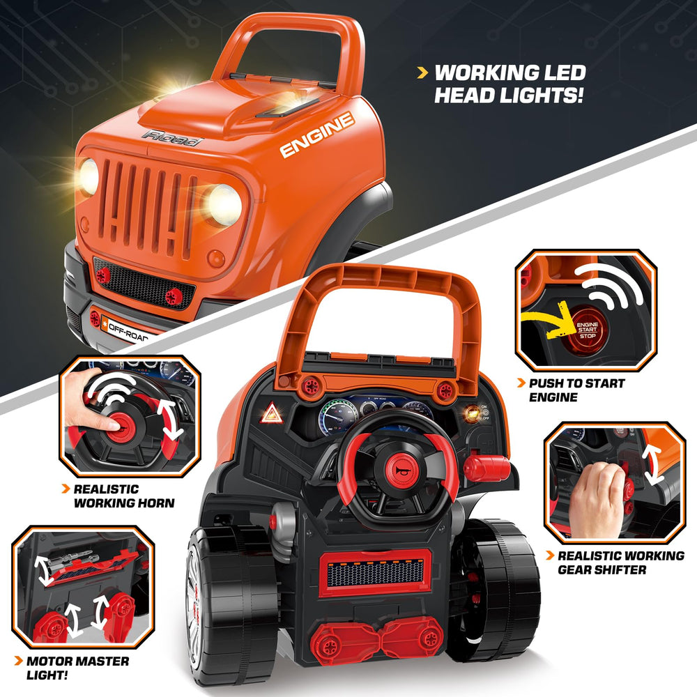 SpringFlower-removable-engine-parts encourage disassembly and reassembly practice.