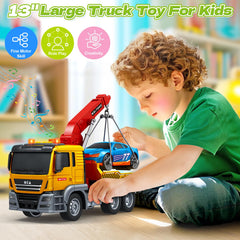 SpringFlower tow truck toy includes a race car for instant action-packed play.