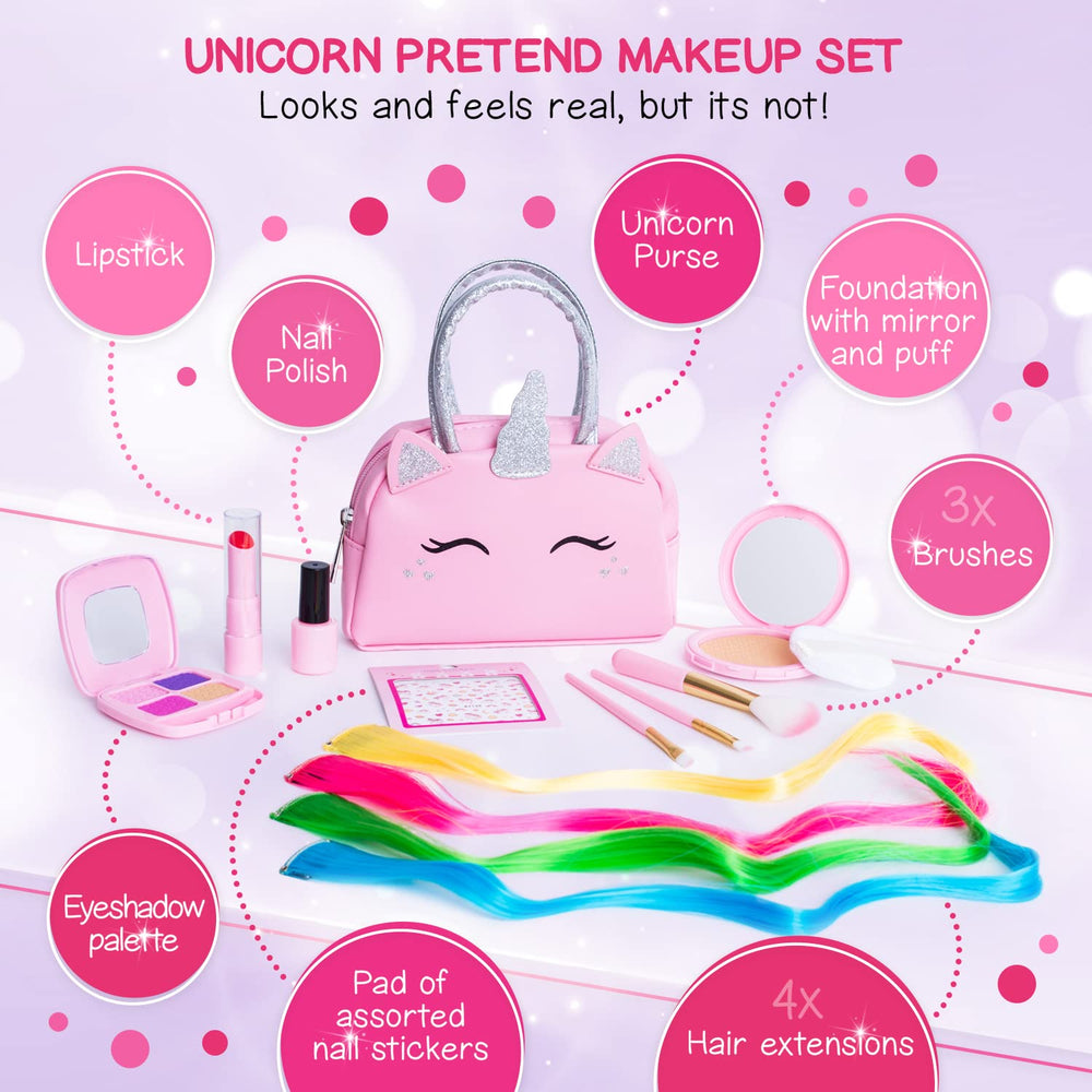 Sprinkles Toyz foundation with puff for lifelike pretend makeup texture.