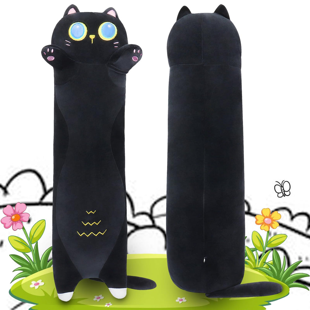 Sprinqdawin long cat plush 35inch silhouette, a cozy cuddle companion for lounging.