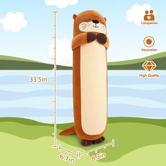 Sprinqdawin otter body pillow plush, soft fabric for comfy lounging and support.