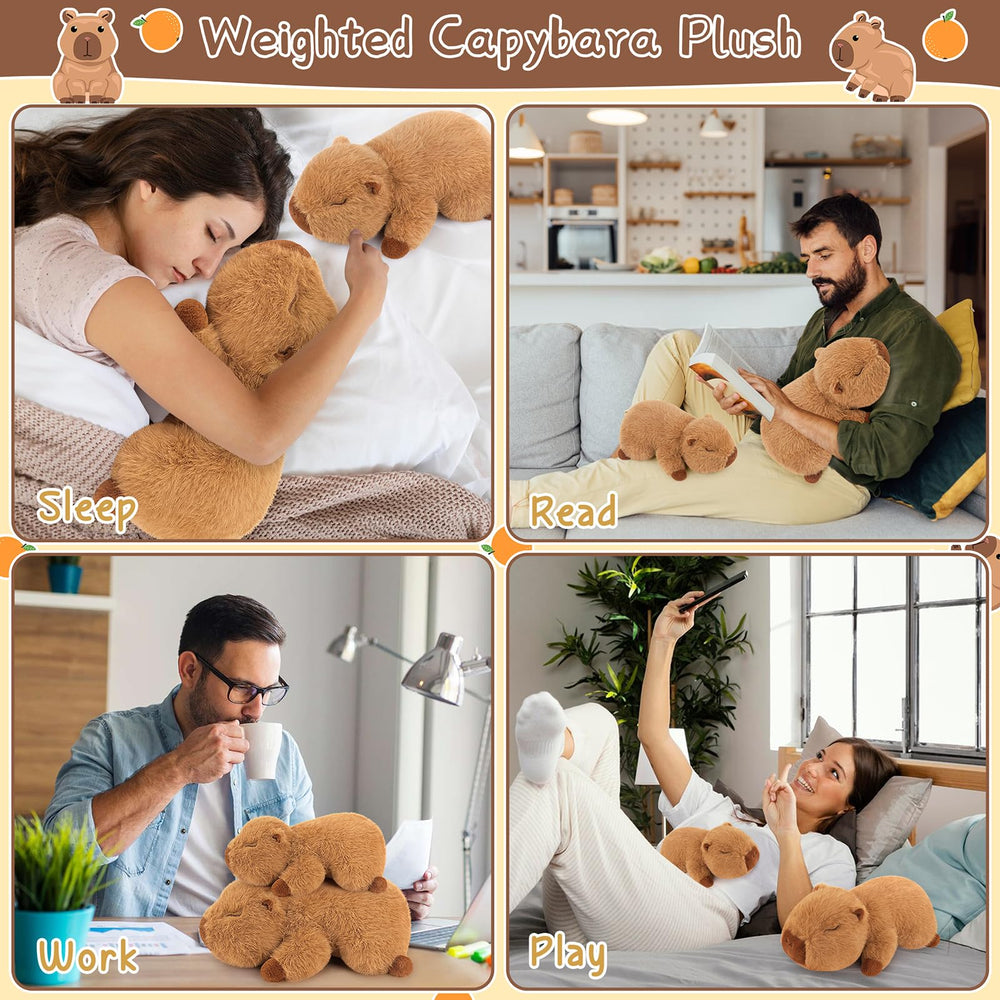Sprinqdawin weighted capybara plush soft toy for gentle play