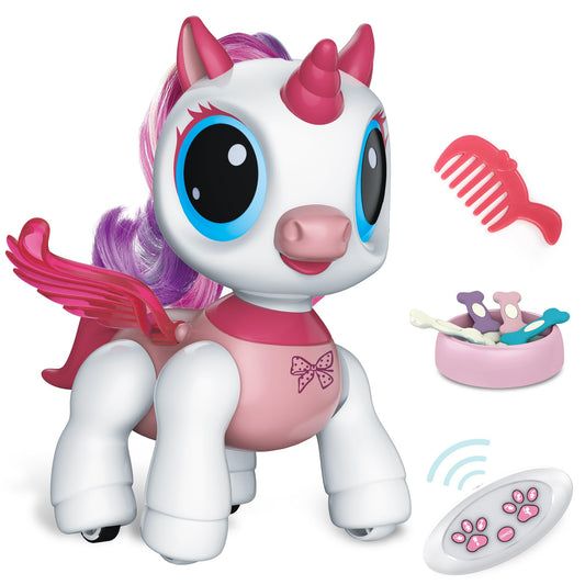 SPRSHY pink remote control unicorn with lights for imaginative play