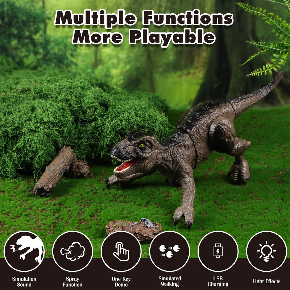 SPRSHY T-Rex dinosaur with lights and roar sounds for immersive play