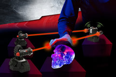 Invisible beam boundary setup by SpyX lazer trap alarm
