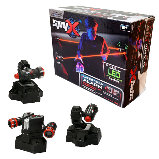 SpyX Lazer Trap Alarm setup demonstrates flexible pretend boundary for missions