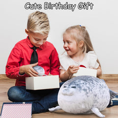 SQEQE Chubby Seal Pillow Plush arrives gift-ready packaging for birthdays or holidays.