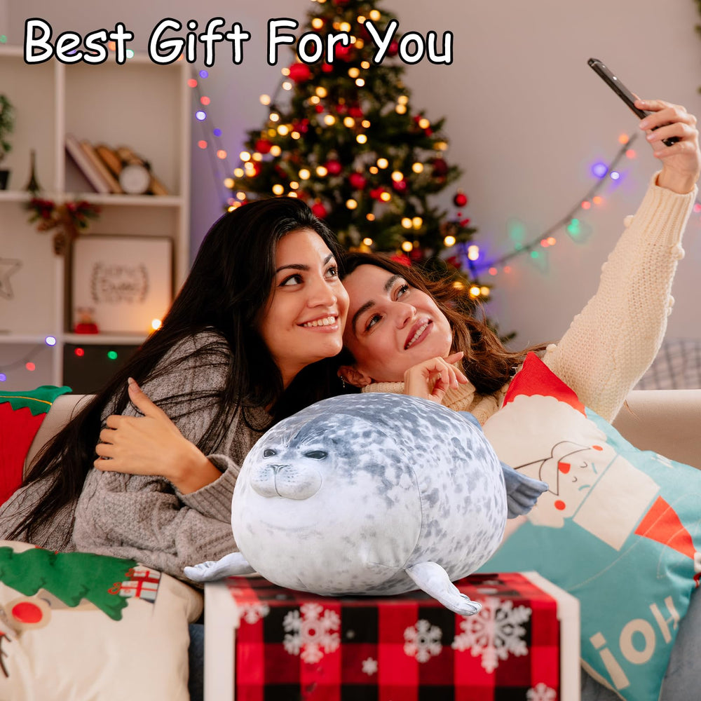 SQEQE Chubby Seal Pillow Plush features pleated fabric that can be refreshed with light ironing.