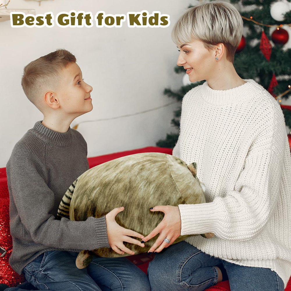 SQEQE Pallas Cat Plush kids playing with removable babies for imaginative fun.