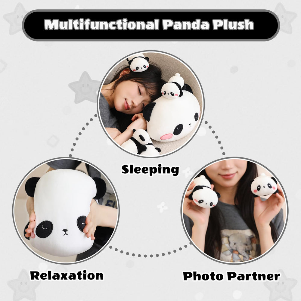 SQEQE Panda bedtime companion — cozy nap time cuddle in a bed scene