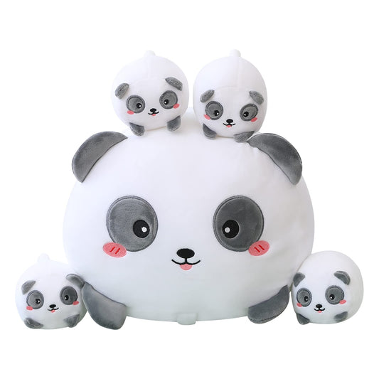 SQEQE Panda Mommy with four removable babies ready for imaginative play.