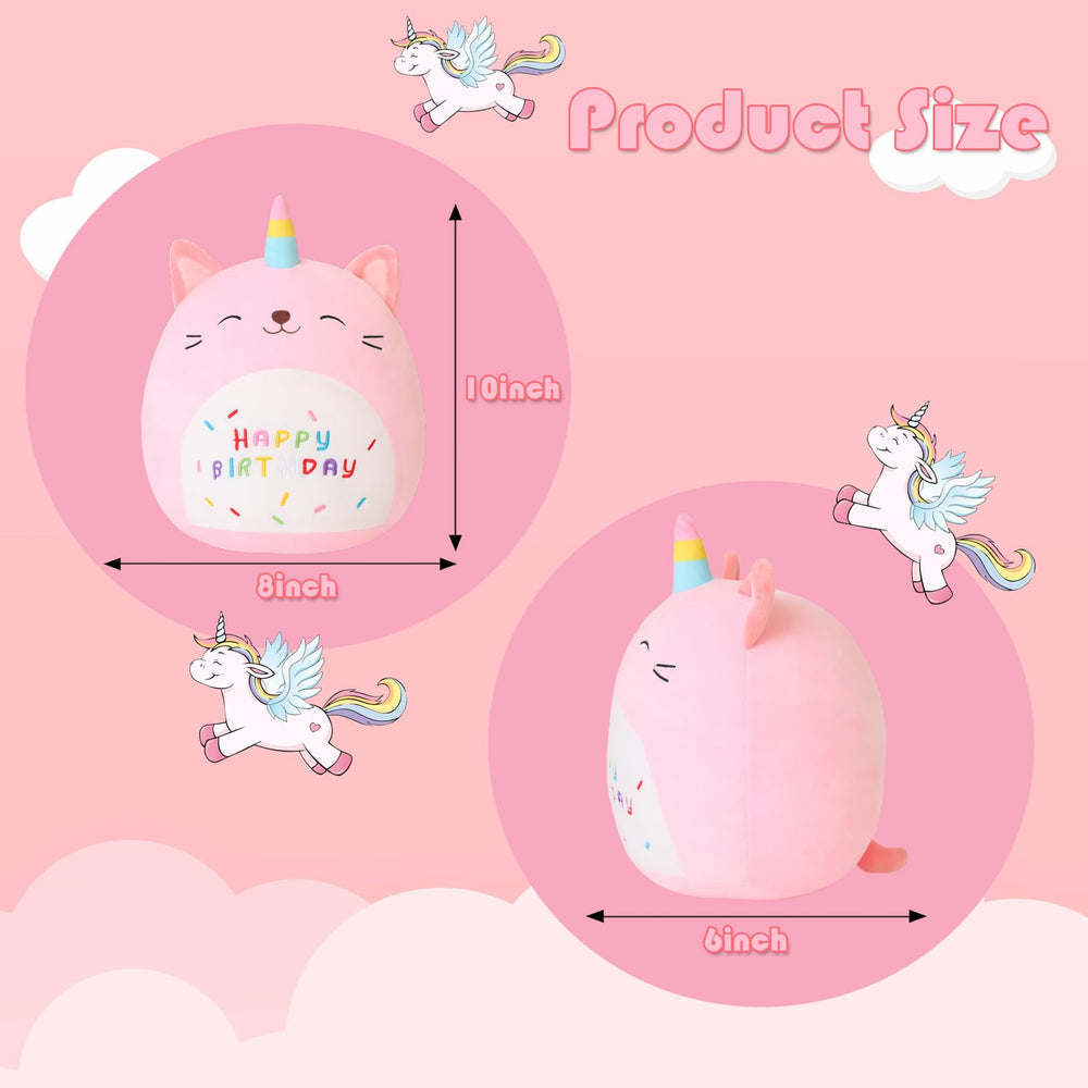 SQEQE Pink Caticorn with birthday sign, adds cute party decor and smiles