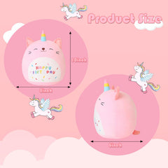 SQEQE Pink Caticorn with birthday sign, adds cute party decor and smiles