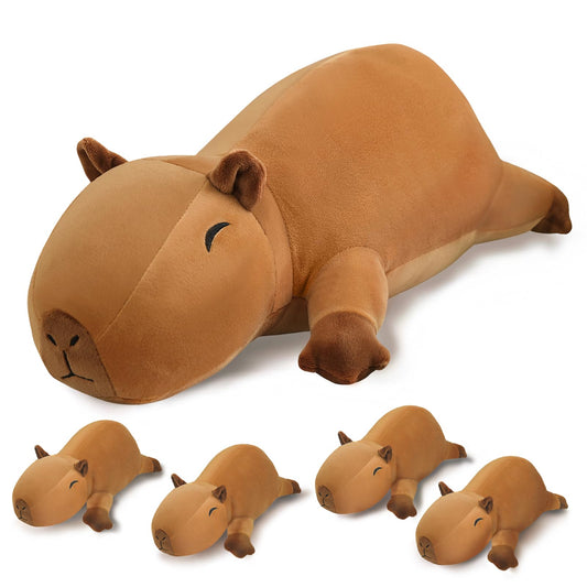 SQEQE stuffed capybara mommy with babies inside, cozy bedtime companion