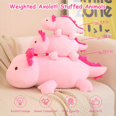 SQEQE weighted axolotl plush is a cozy travel companion.
