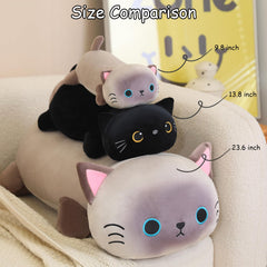 SQEQE weighted black cat plush bed-time companion supports calm evenings.