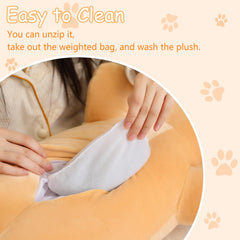 SQEQE weighted dog plush for kids' room brown cozy friend